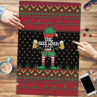 The Beer Lover Elf Christmas Puzzle Xmas Holiday Patterns - Wonder Print Shop