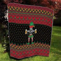 The Beer Lover Elf Christmas Quilt Xmas Holiday Patterns - Wonder Print Shop