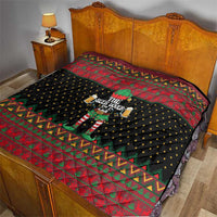 The Beer Lover Elf Christmas Quilt Xmas Holiday Patterns - Wonder Print Shop