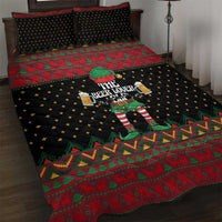 The Beer Lover Elf Christmas Quilt Bed Set Xmas Holiday Patterns - Wonder Print Shop