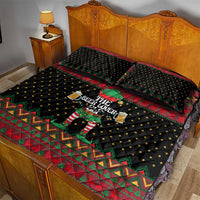 The Beer Lover Elf Christmas Quilt Bed Set Xmas Holiday Patterns - Wonder Print Shop