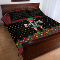 The Beer Lover Elf Christmas Quilt Bed Set Xmas Holiday Patterns - Wonder Print Shop