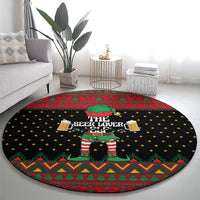 The Beer Lover Elf Christmas Round Carpet Xmas Holiday Patterns - Wonder Print Shop
