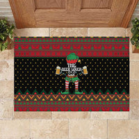 The Beer Lover Elf Christmas Rubber Doormat Xmas Holiday Patterns - Wonder Print Shop