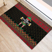 The Beer Lover Elf Christmas Rubber Doormat Xmas Holiday Patterns - Wonder Print Shop