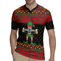 The Beer Lover Elf Christmas Rugby Jersey Xmas Holiday Patterns - Wonder Print Shop