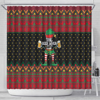 The Beer Lover Elf Christmas Shower Curtain Xmas Holiday Patterns - Wonder Print Shop
