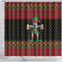 The Beer Lover Elf Christmas Shower Curtain Xmas Holiday Patterns - Wonder Print Shop