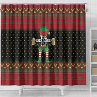 The Beer Lover Elf Christmas Shower Curtain Xmas Holiday Patterns - Wonder Print Shop