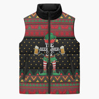 The Beer Lover Elf Christmas Sleeveless Puffer Jacket Xmas Holiday Patterns - Wonder Print Shop
