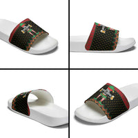 The Beer Lover Elf Christmas Slide Sandals Xmas Holiday Patterns - Wonder Print Shop