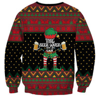 The Beer Lover Elf Christmas Sweatshirt Xmas Holiday Patterns - Wonder Print Shop