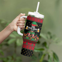 The Beer Lover Elf Christmas Tumbler With Handle Xmas Holiday Patterns - Wonder Print Shop