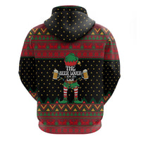 The Beer Lover Elf Christmas Zip Hoodie Xmas Holiday Patterns - Wonder Print Shop