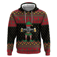 The Beer Lover Elf Christmas Zip Hoodie Xmas Holiday Patterns - Wonder Print Shop
