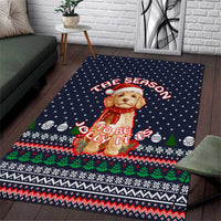 The Season To Be Jolly Goldendoodle Christmas Area Rug Xmas Holiday Patterns - Wonder Print Shop