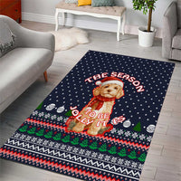 The Season To Be Jolly Goldendoodle Christmas Area Rug Xmas Holiday Patterns - Wonder Print Shop