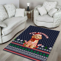 The Season To Be Jolly Goldendoodle Christmas Area Rug Xmas Holiday Patterns - Wonder Print Shop