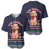 The Season To Be Jolly Goldendoodle Christmas Baseball Jersey Xmas Holiday Patterns - Wonder Print Shop
