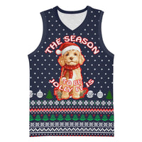 The Season To Be Jolly Goldendoodle Christmas Basketball Jersey Xmas Holiday Patterns - Wonder Print Shop