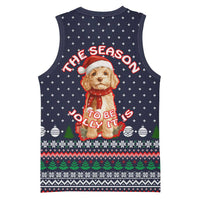 The Season To Be Jolly Goldendoodle Christmas Basketball Jersey Xmas Holiday Patterns - Wonder Print Shop