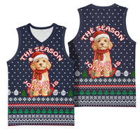 The Season To Be Jolly Goldendoodle Christmas Basketball Jersey Xmas Holiday Patterns - Wonder Print Shop