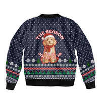 The Season To Be Jolly Goldendoodle Christmas Bomber Jacket Xmas Holiday Patterns - Wonder Print Shop