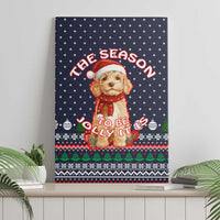 The Season To Be Jolly Goldendoodle Christmas Canvas Wall Art Xmas Holiday Patterns - Wonder Print Shop