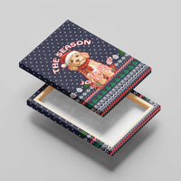 The Season To Be Jolly Goldendoodle Christmas Canvas Wall Art Xmas Holiday Patterns - Wonder Print Shop