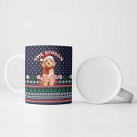 The Season To Be Jolly Goldendoodle Christmas Ceramic Mug Xmas Holiday Patterns - Wonder Print Shop