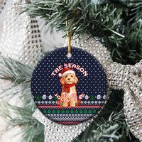 The Season To Be Jolly Goldendoodle Christmas Ceramic Ornament Xmas Holiday Patterns - Wonder Print Shop