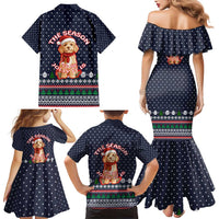The Season To Be Jolly Goldendoodle Christmas Family Matching Mermaid Dress and Hawaiian Shirt Xmas Holiday Patterns - Wonder Print Shop
