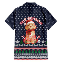 The Season To Be Jolly Goldendoodle Christmas Family Matching Short Sleeve Bodycon Dress and Hawaiian Shirt Xmas Holiday Patterns - Wonder Print Shop