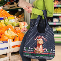 The Season To Be Jolly Goldendoodle Christmas Grocery Bag Xmas Holiday Patterns - Wonder Print Shop