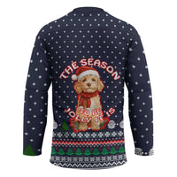The Season To Be Jolly Goldendoodle Christmas Hockey Jersey Xmas Holiday Patterns - Wonder Print Shop
