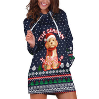 The Season To Be Jolly Goldendoodle Christmas Hoodie Dress Xmas Holiday Patterns - Wonder Print Shop