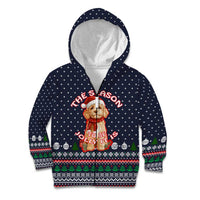 The Season To Be Jolly Goldendoodle Christmas Kid Hoodie Xmas Holiday Patterns - Wonder Print Shop