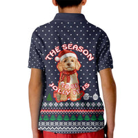 The Season To Be Jolly Goldendoodle Christmas Kid Polo Shirt Xmas Holiday Patterns - Wonder Print Shop