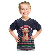The Season To Be Jolly Goldendoodle Christmas Kid T Shirt Xmas Holiday Patterns - Wonder Print Shop