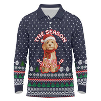 The Season To Be Jolly Goldendoodle Christmas Long Sleeve Polo Shirt Xmas Holiday Patterns - Wonder Print Shop