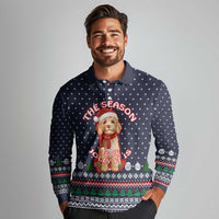 The Season To Be Jolly Goldendoodle Christmas Long Sleeve Polo Shirt Xmas Holiday Patterns - Wonder Print Shop