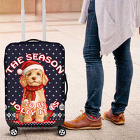 The Season To Be Jolly Goldendoodle Christmas Luggage Cover Xmas Holiday Patterns - Wonder Print Shop