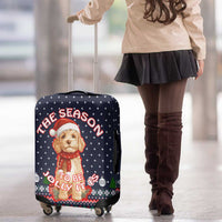 The Season To Be Jolly Goldendoodle Christmas Luggage Cover Xmas Holiday Patterns - Wonder Print Shop