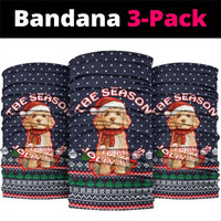 The Season To Be Jolly Goldendoodle Christmas Neck Gaiter Xmas Holiday Patterns - Wonder Print Shop