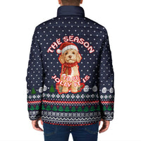 The Season To Be Jolly Goldendoodle Christmas Padded Jacket Xmas Holiday Patterns - Wonder Print Shop
