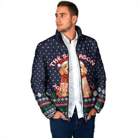The Season To Be Jolly Goldendoodle Christmas Padded Jacket Xmas Holiday Patterns - Wonder Print Shop
