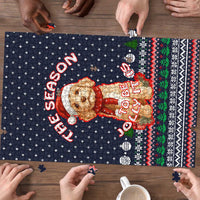 The Season To Be Jolly Goldendoodle Christmas Puzzle Xmas Holiday Patterns - Wonder Print Shop