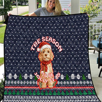The Season To Be Jolly Goldendoodle Christmas Quilt Xmas Holiday Patterns - Wonder Print Shop