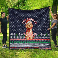 The Season To Be Jolly Goldendoodle Christmas Quilt Xmas Holiday Patterns - Wonder Print Shop