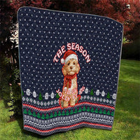 The Season To Be Jolly Goldendoodle Christmas Quilt Xmas Holiday Patterns - Wonder Print Shop